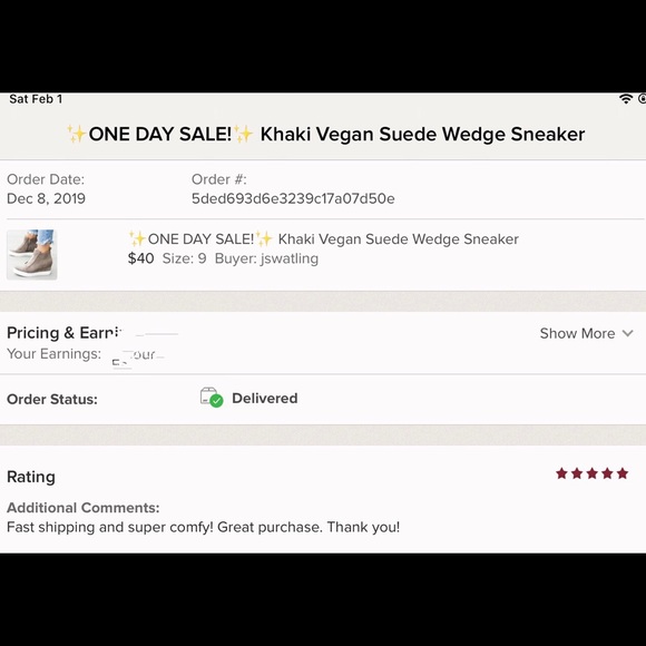 ⭐️ 5 STAR ⭐️ Khaki Vegan Suede Wedge Sneaker - Picture 5 of 5